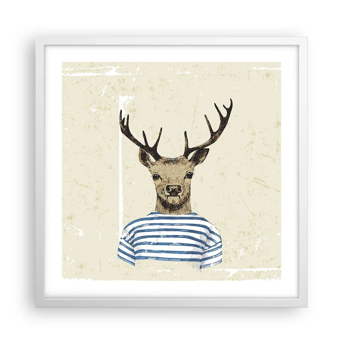 Póster en marco blanco - Porque me gustan las camisas de rayas - 50x50 cm