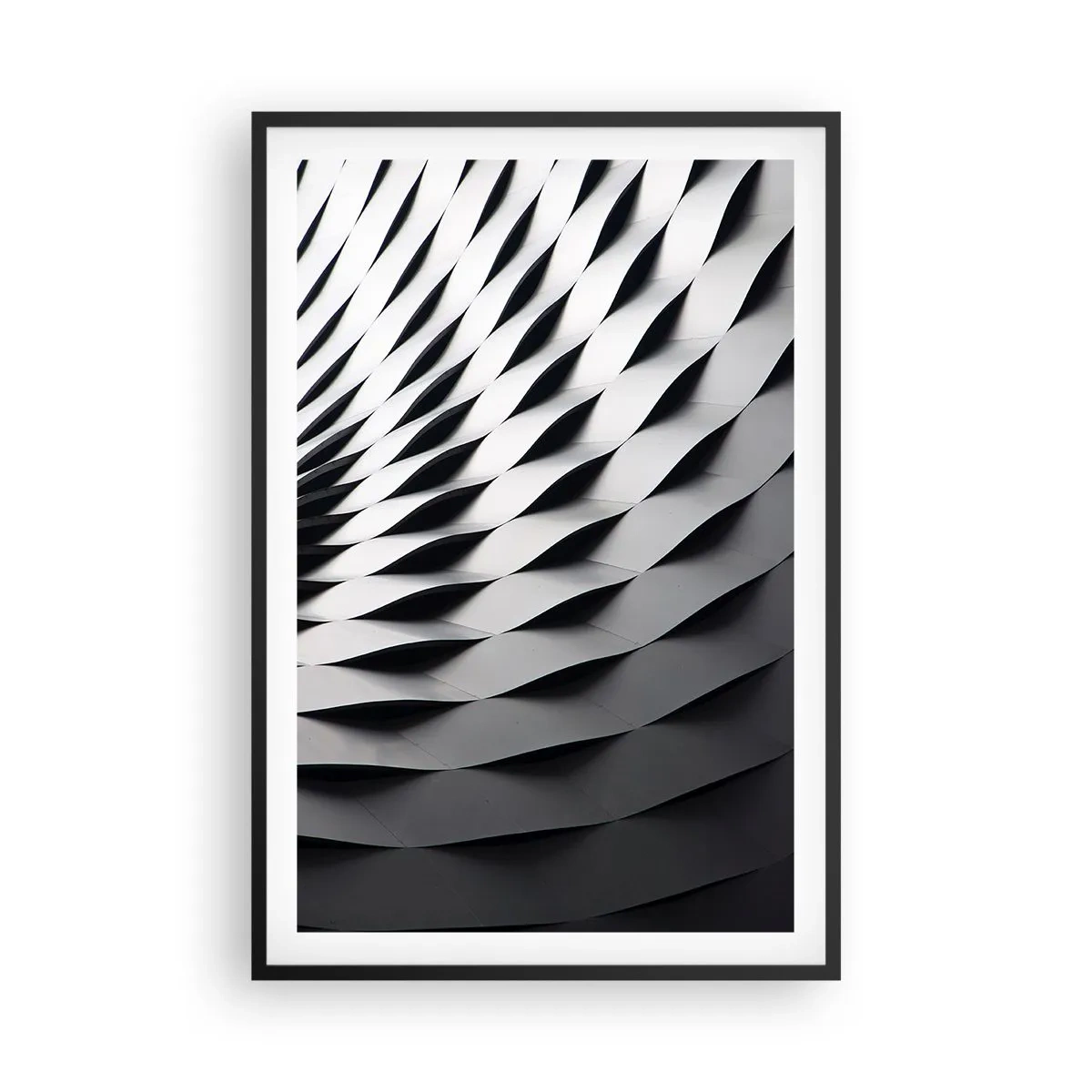 Póster en marco negro - En la superficie de las ondas - 61x91 cm