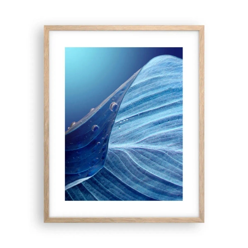 Póster en marco roble claro - Gotas ocultas de azul - 40x50 cm