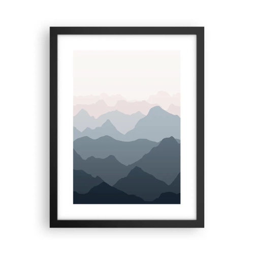 Póster en marco negro - Cordilleras a la vista - 30x40 cm