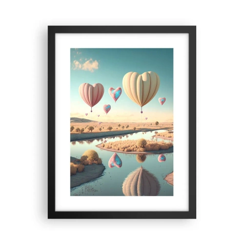 Póster en marco negro - El amor te hace volar - 30x40 cm