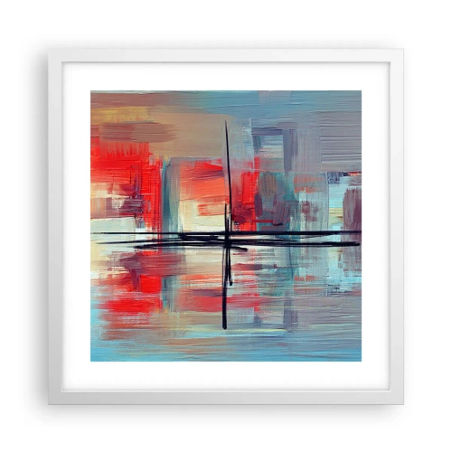 Póster en marco blanco - Paisaje en una dimensión desconocida - 40x40 cm