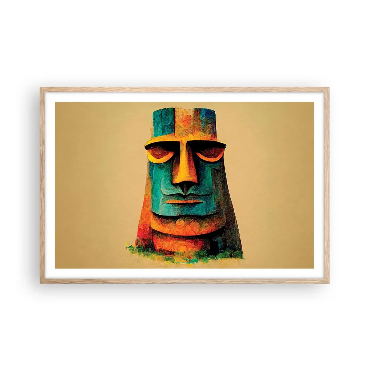 Póster en marco roble claro - Escultural, pero simpática - 91x61 cm