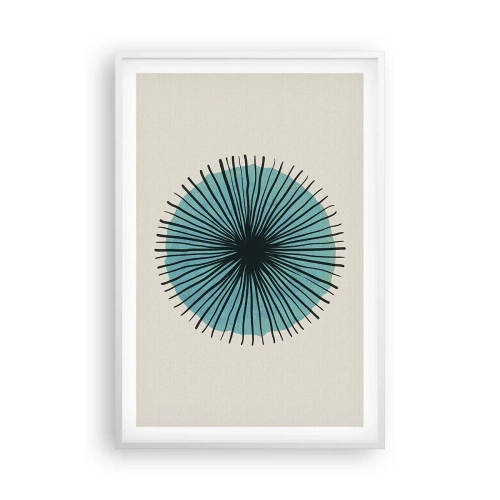 Póster en marco blanco - Radiante en azul - 61x91 cm