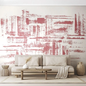 Fotomural Premium Canvas - Ciudad roja - Abstracción, Gráficos, Cuadro - 450x315 cm
