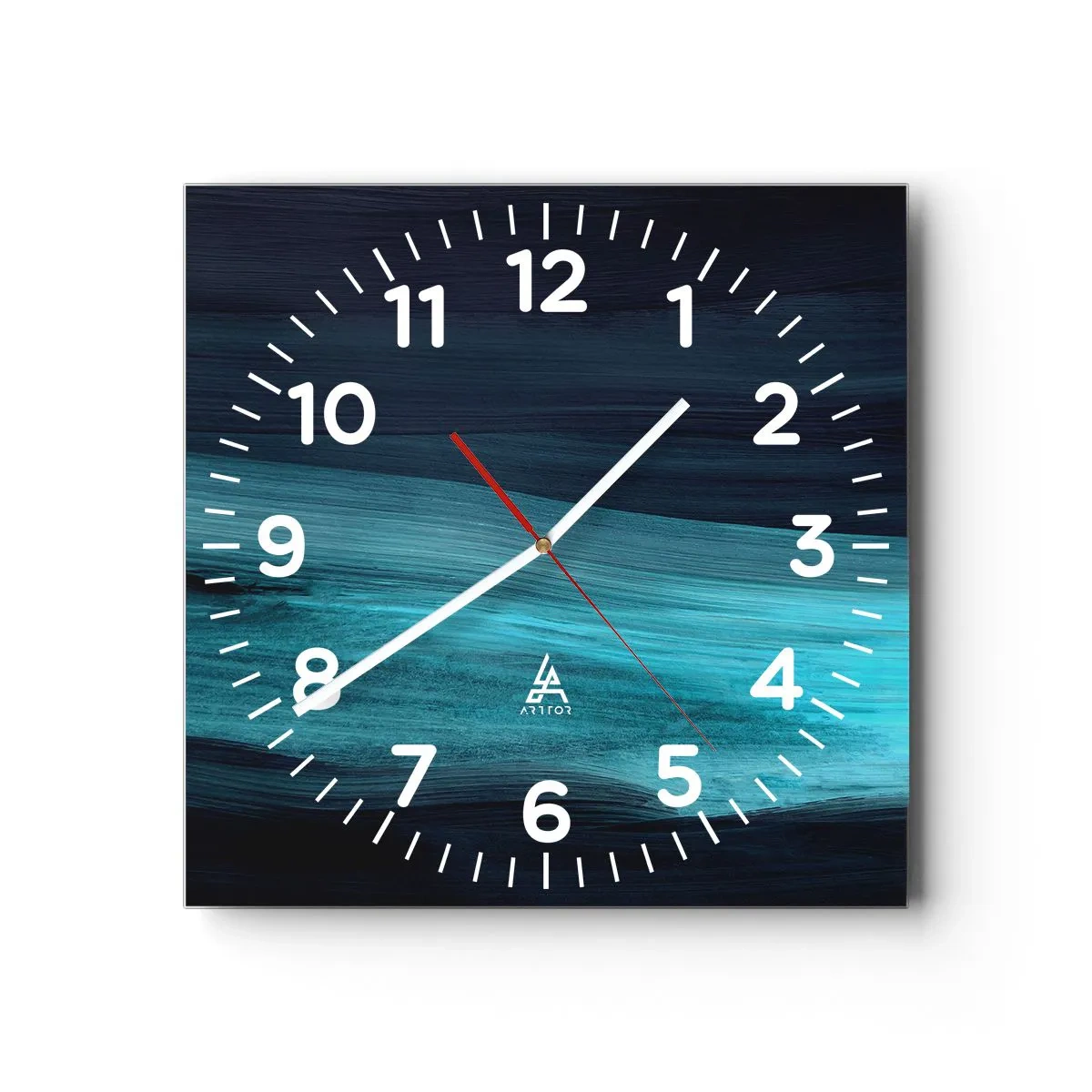 Reloj de pared - Reloj de vidrio - Nadar con la corriente - 30x30 cm