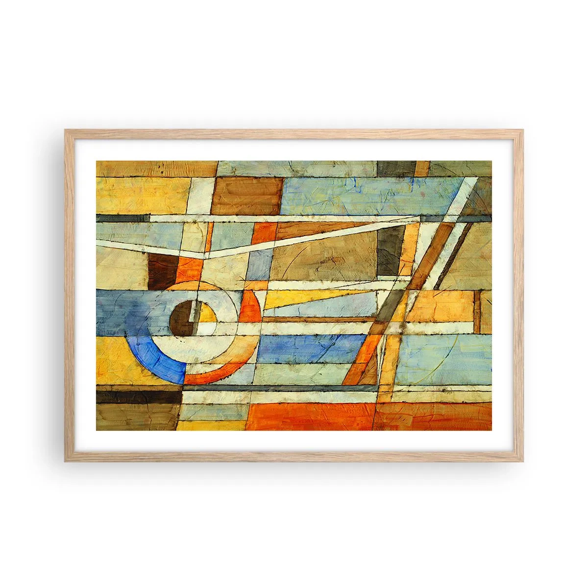 Póster en marco roble claro - Cubismo en una obra - 70x50 cm