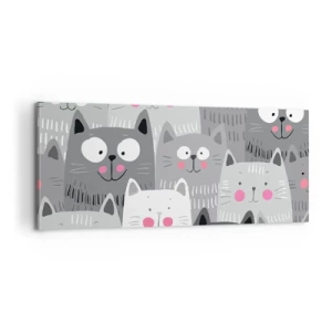 Cuadro sobre lienzo - Impresión de Imagen - El mundo de los gatos - 100x40 cm