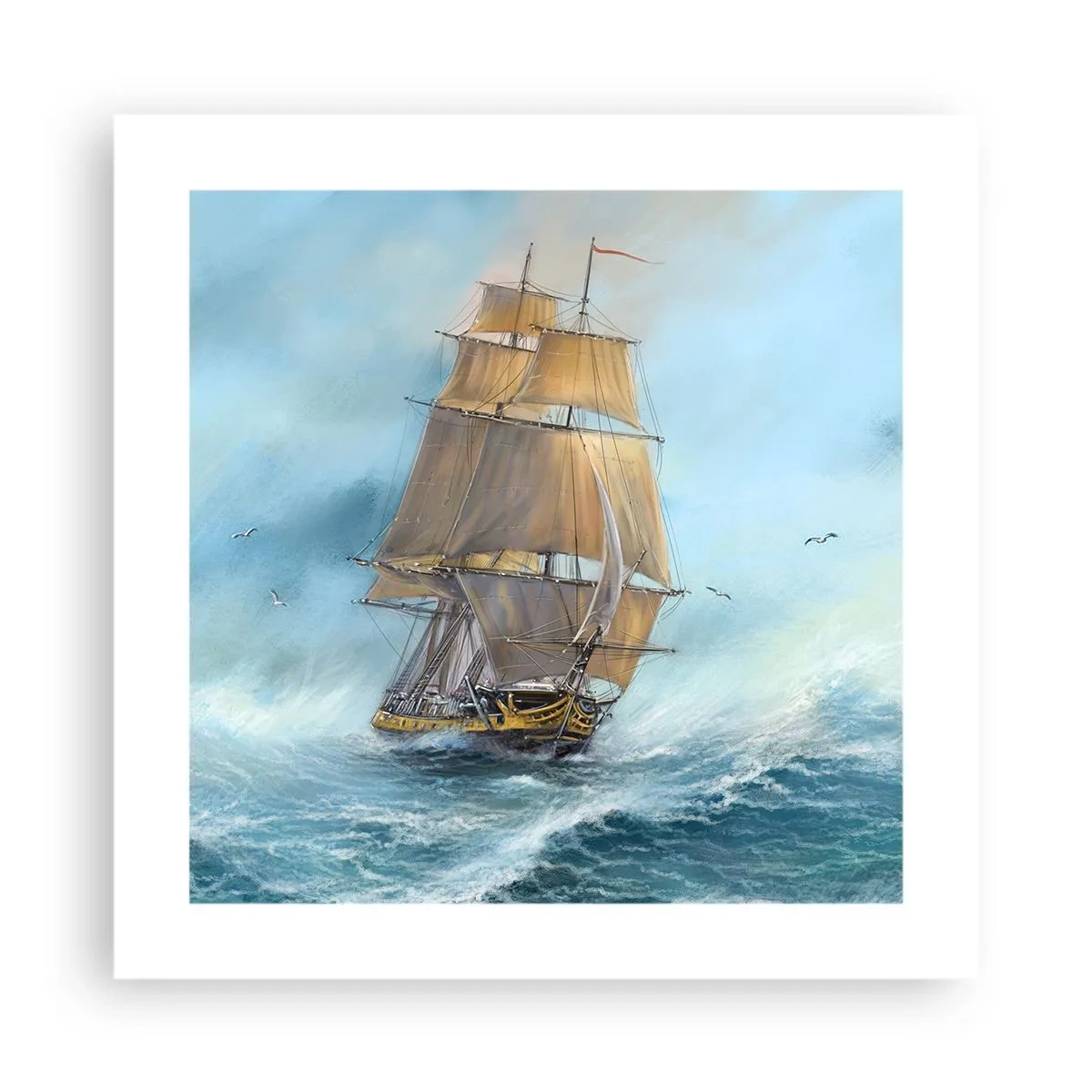Póster - Surcando las olas - 40x40 cm