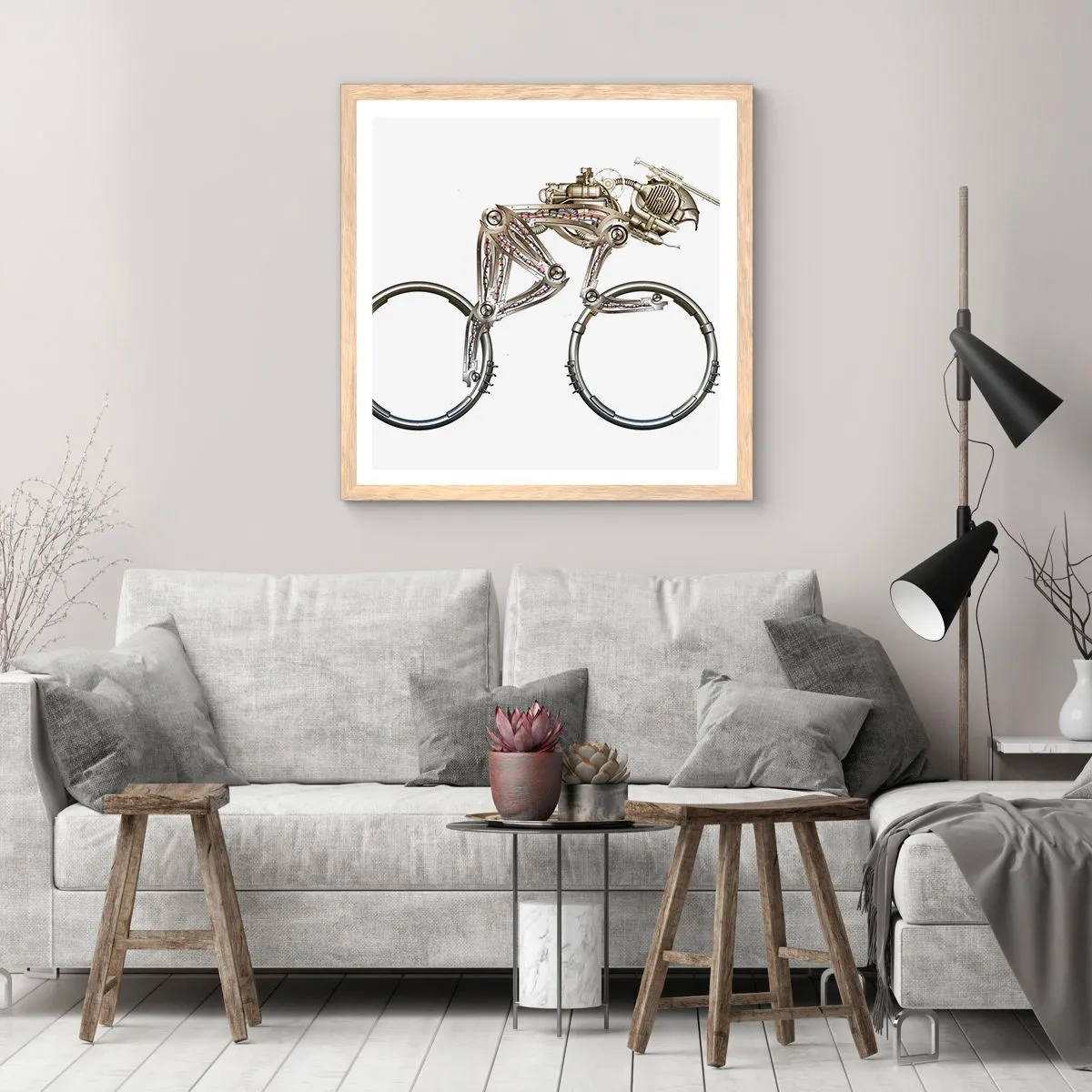 Póster en marco roble claro - Una magnífica máquina - 60x60 cm