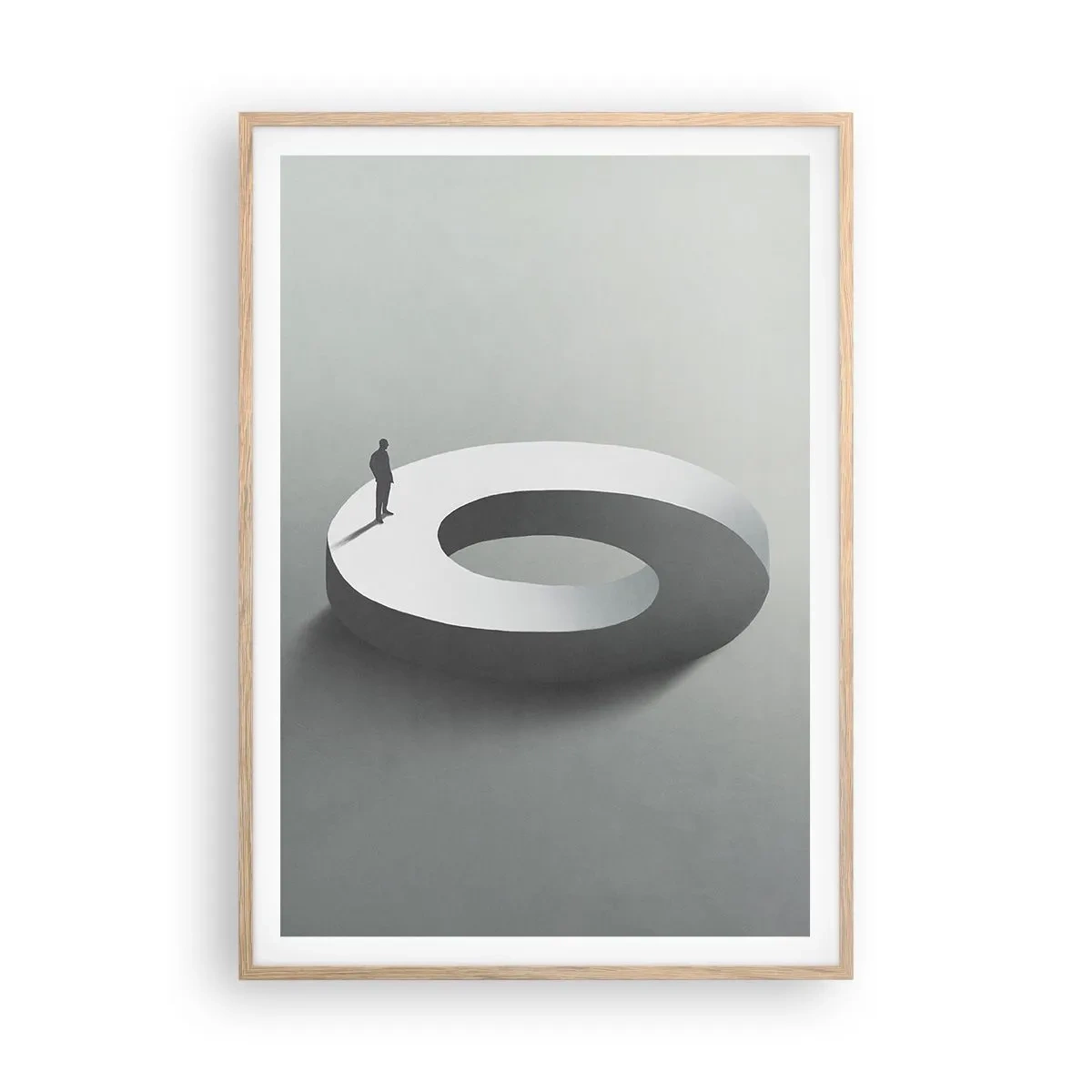 Póster en marco roble claro - Ser sabio no es una labor sencilla - 70x100 cm