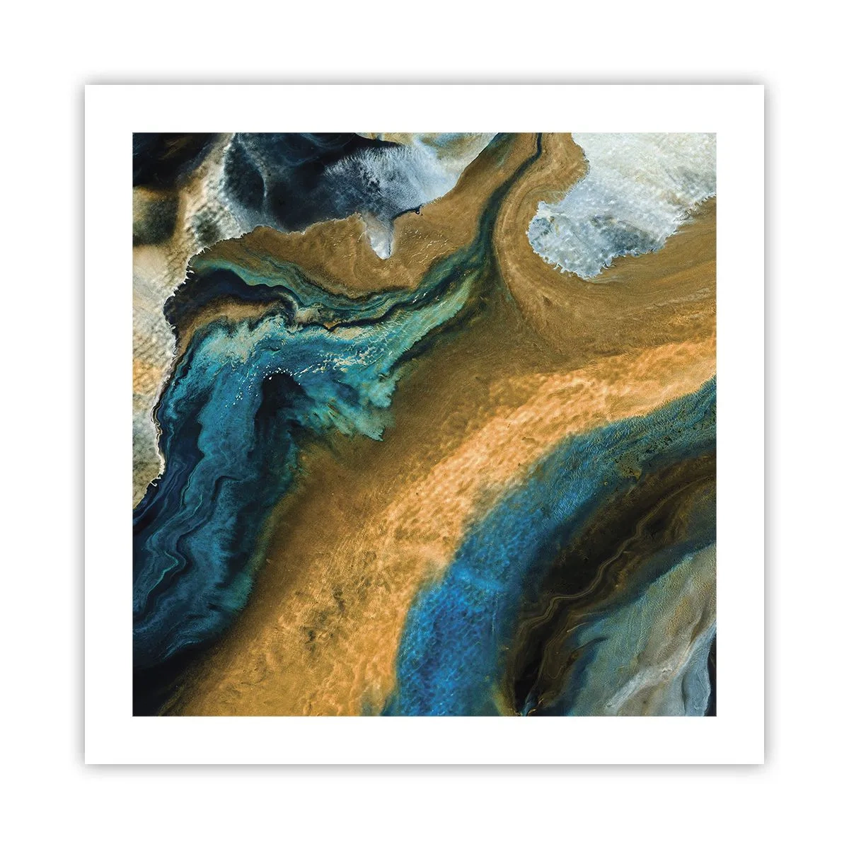 Póster - Azul - amarillo - influencia mutua - 50x50 cm
