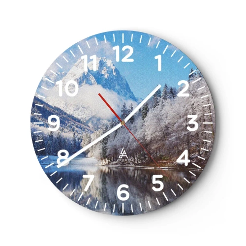 Reloj de pared - Reloj de vidrio - Guardia de nieve - 30x30 cm