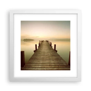 Póster en marco blanco - Antes del amanecer, al amanecer, la luz - 30x30 cm