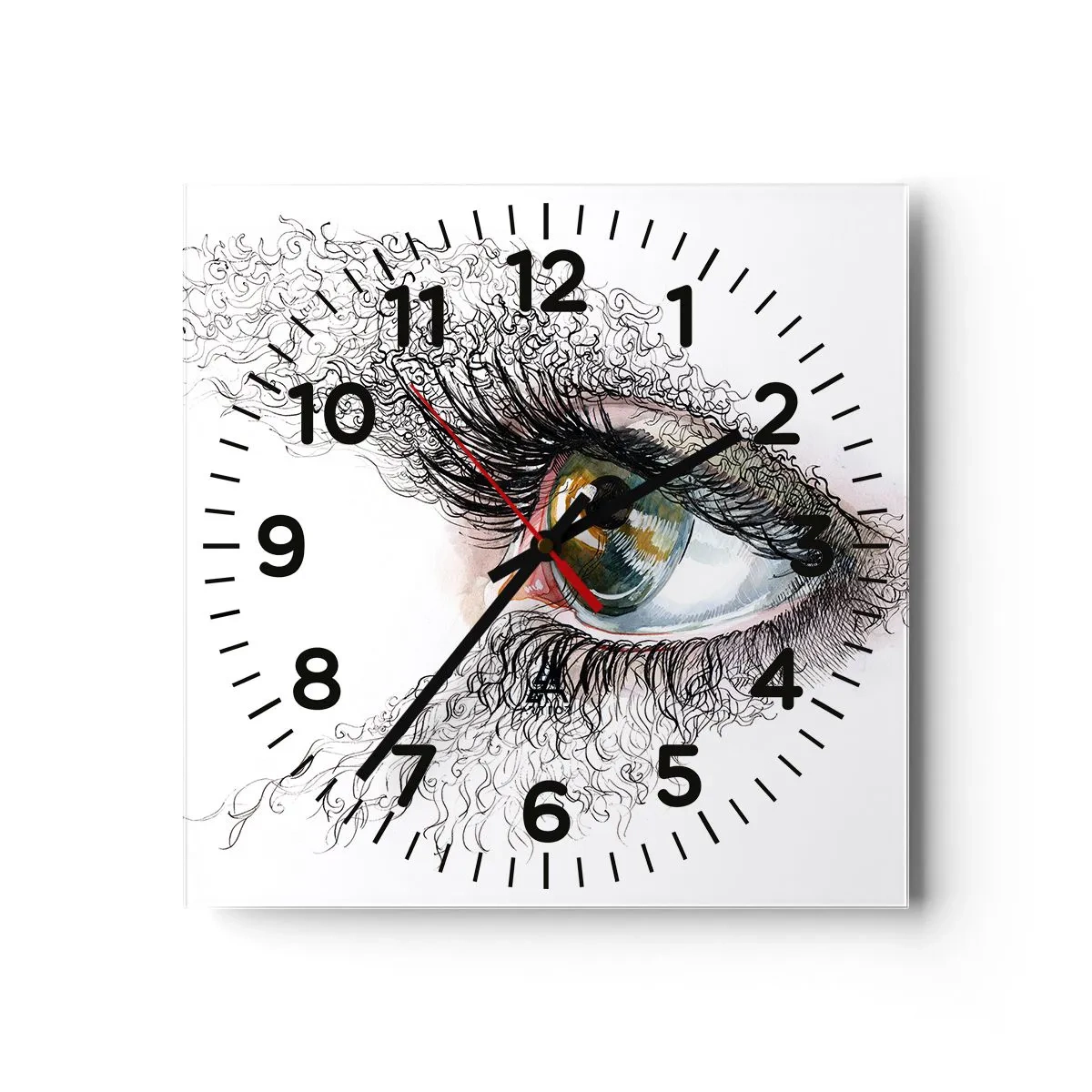 Reloj de pared - Reloj de vidrio - Mira directamente a tu alma - 40x40 cm