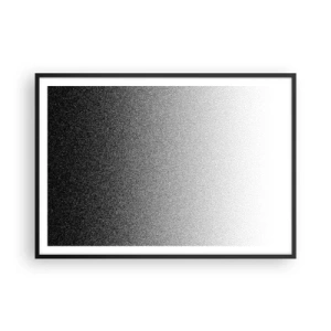 Póster en marco negro - Degradado minimalista en blanco y negro en punto - 100x70cm - Hacia la luz - Decoración de pared moderna para salón y dormitorio ARTTOR