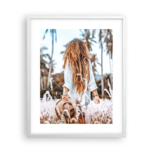 Póster en marco blanco - Nacida en el plumón de la Tierra - 40x50 cm