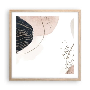 Póster en marco roble claro - Todo fluye - 50x50 cm
