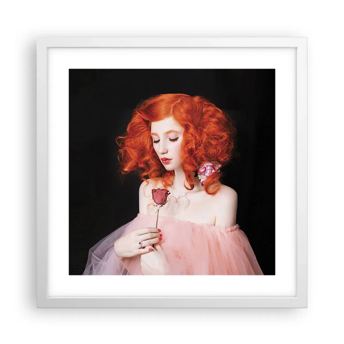 Póster en marco blanco - En estilo barroco - 40x40 cm