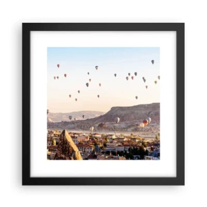 Póster en marco negro - Surcando los cielos - 30x30 cm