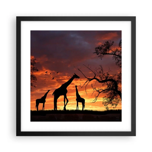 Póster en marco negro - Una pequeña cena con tus seres queridos - 40x40 cm