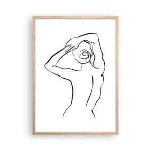 Póster en marco roble claro - Pose matinal - 50x70 cm