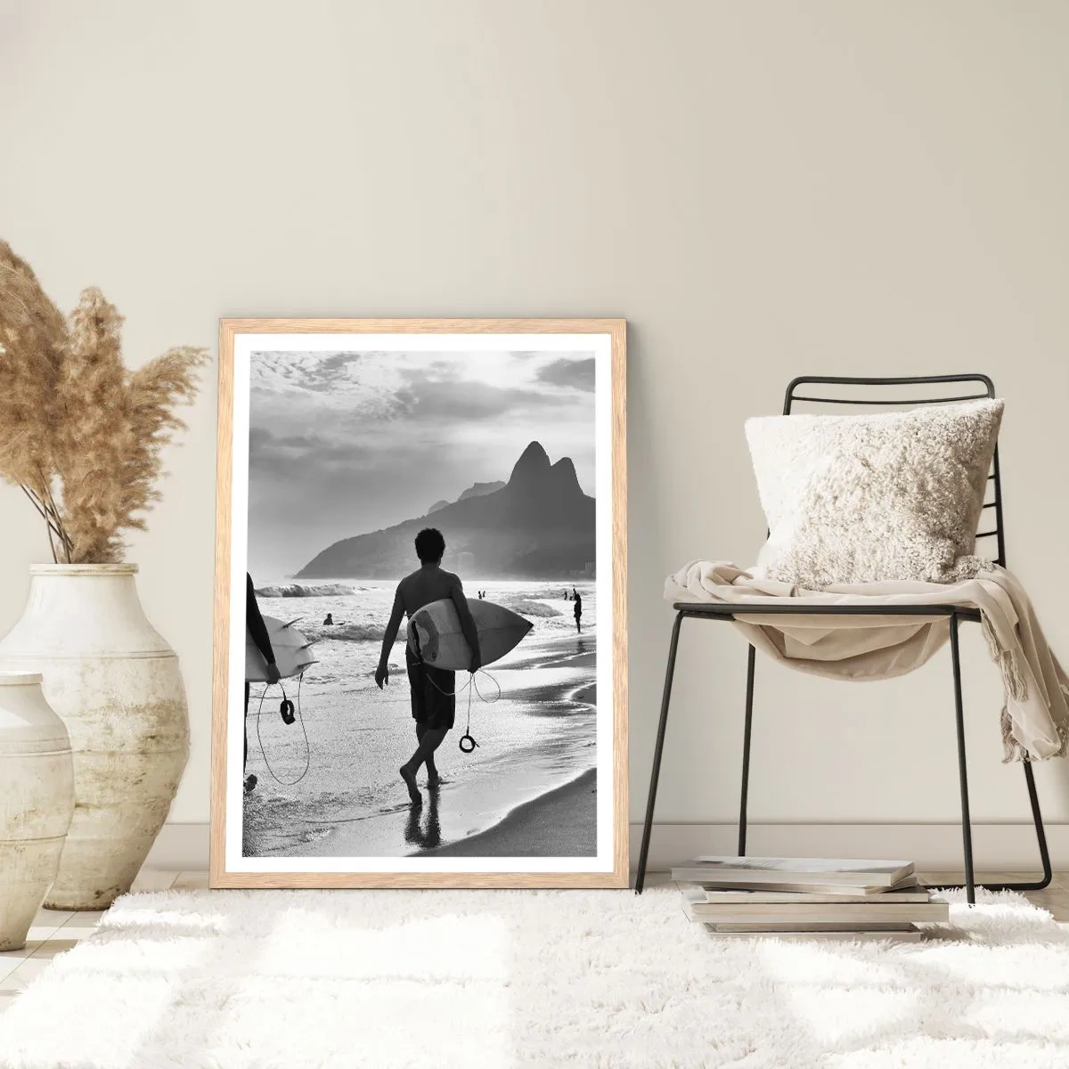 Póster en marco roble claro - Samba para una ola - 40x50 cm