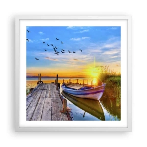 Póster en marco blanco - Adiós, hasta mañana - 50x50 cm