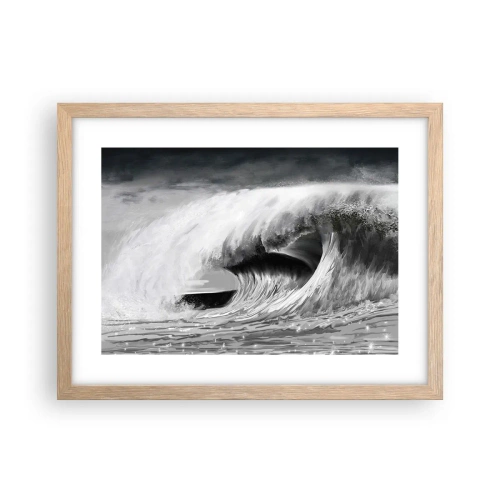 Póster en marco roble claro - La ira del océano - 40x30 cm