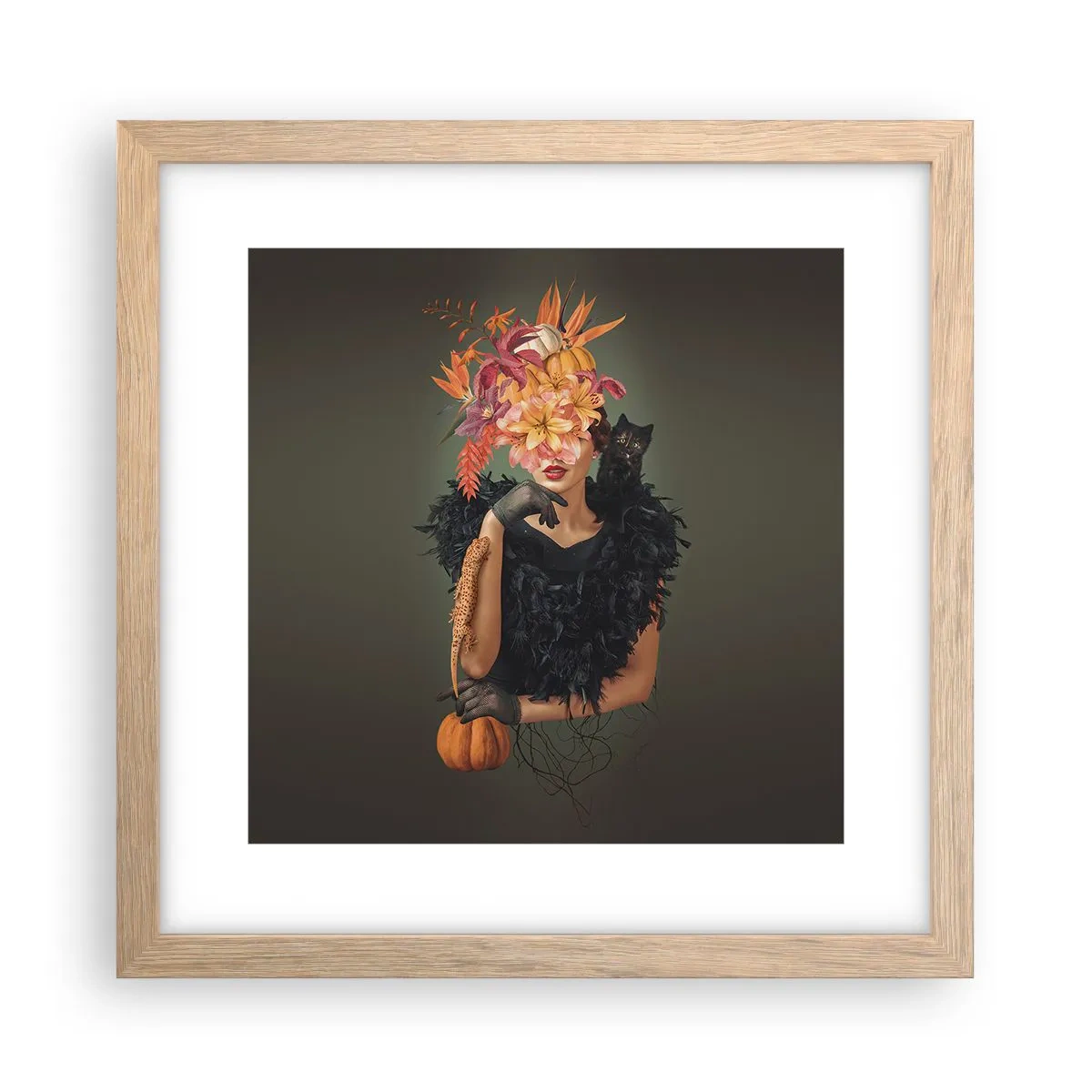 Póster en marco roble claro - Hechizo de bruja - 30x30 cm