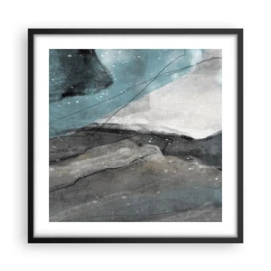 Póster en marco negro - Abstracción: rocas y hielo - 50x50 cm