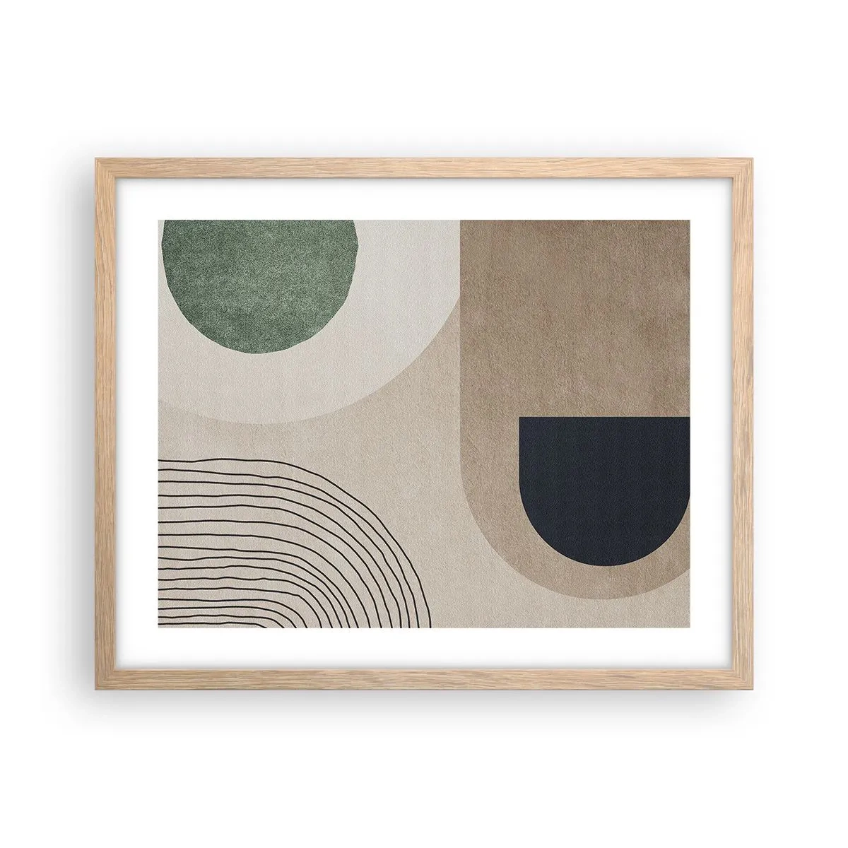 Póster en marco roble claro - La delicadeza de un óvalo - 50x40 cm