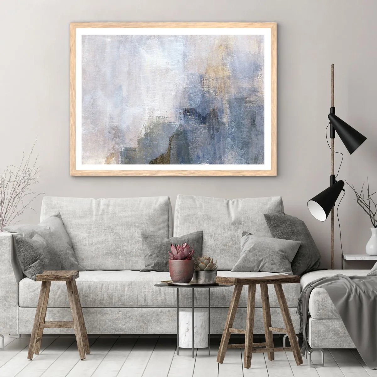 Póster en marco roble claro - Tonos de color - 91x61 cm