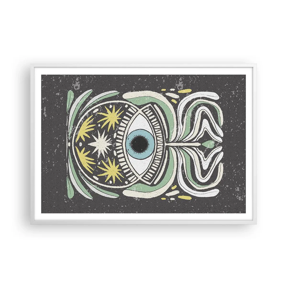 Póster en marco blanco - Rituales tribales - 100x70 cm