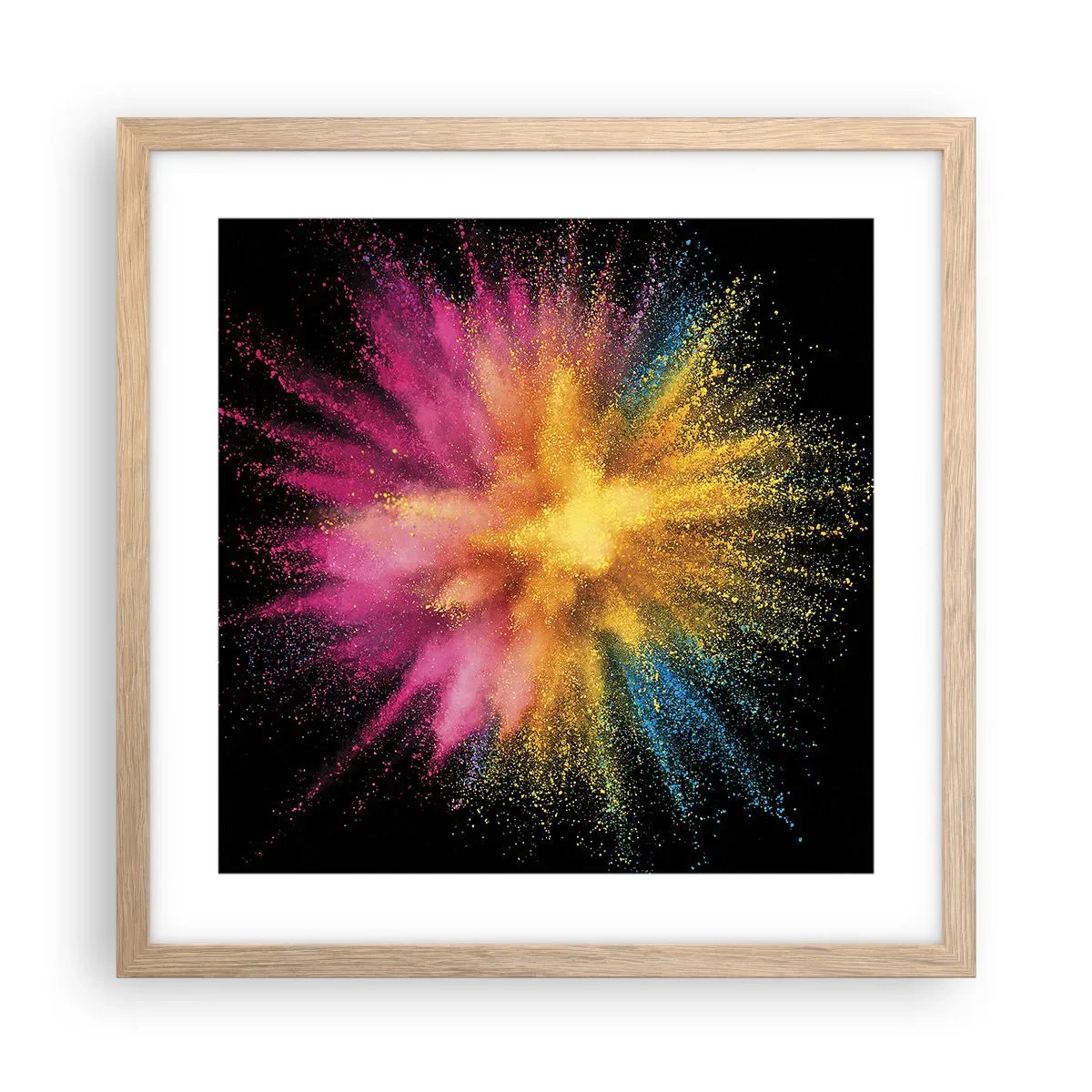Póster en marco roble claro - El nacimiento de los colores - 40x40 cm