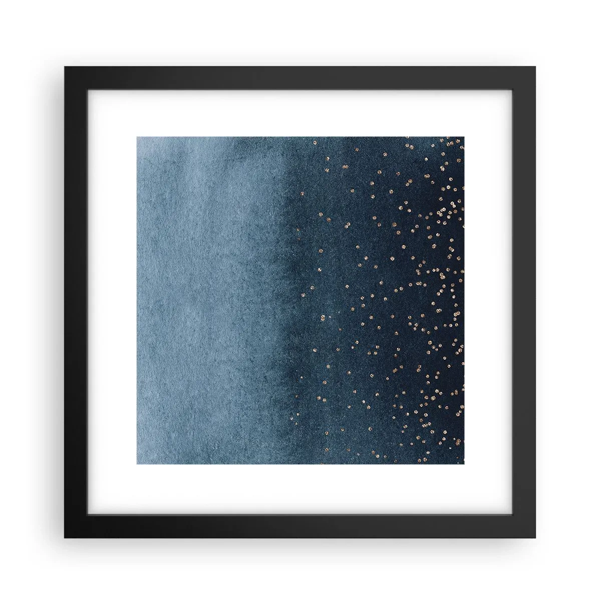 Póster en marco negro - Composición - fases azules - 30x30 cm