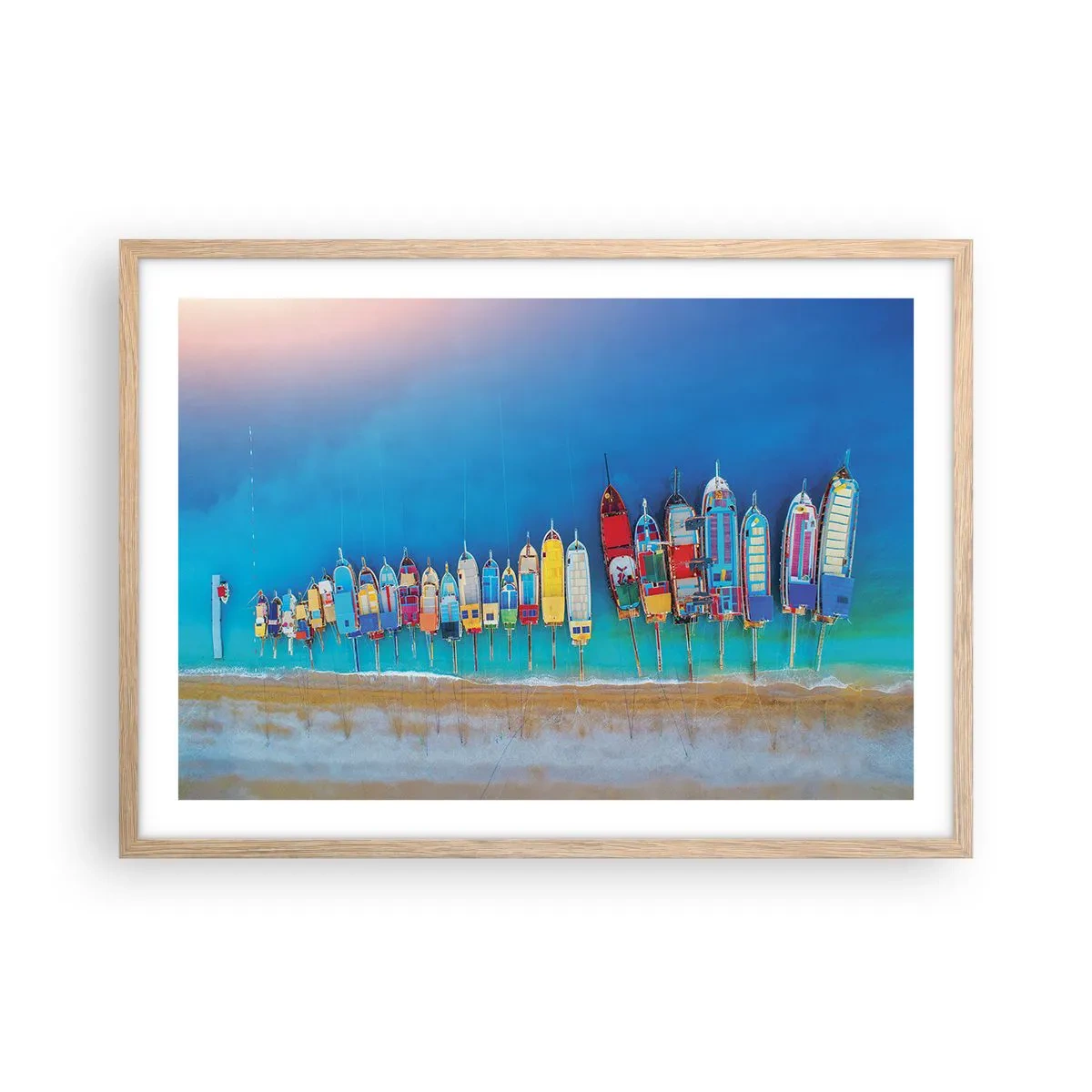 Póster en marco roble claro - A vista de pájaro - 70x50 cm