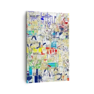 Cuadro sobre lienzo - Impresión de Imagen - Grafiti abstracto con inscripciones y patrones coloridos. - 80x120cm - Simplemente agradable a la vista - Decoración de pared moderna para salón y dormitorio ARTTOR