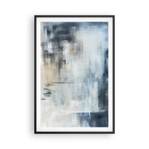 Póster en marco negro - Detrás de un velo azul - 61x91 cm