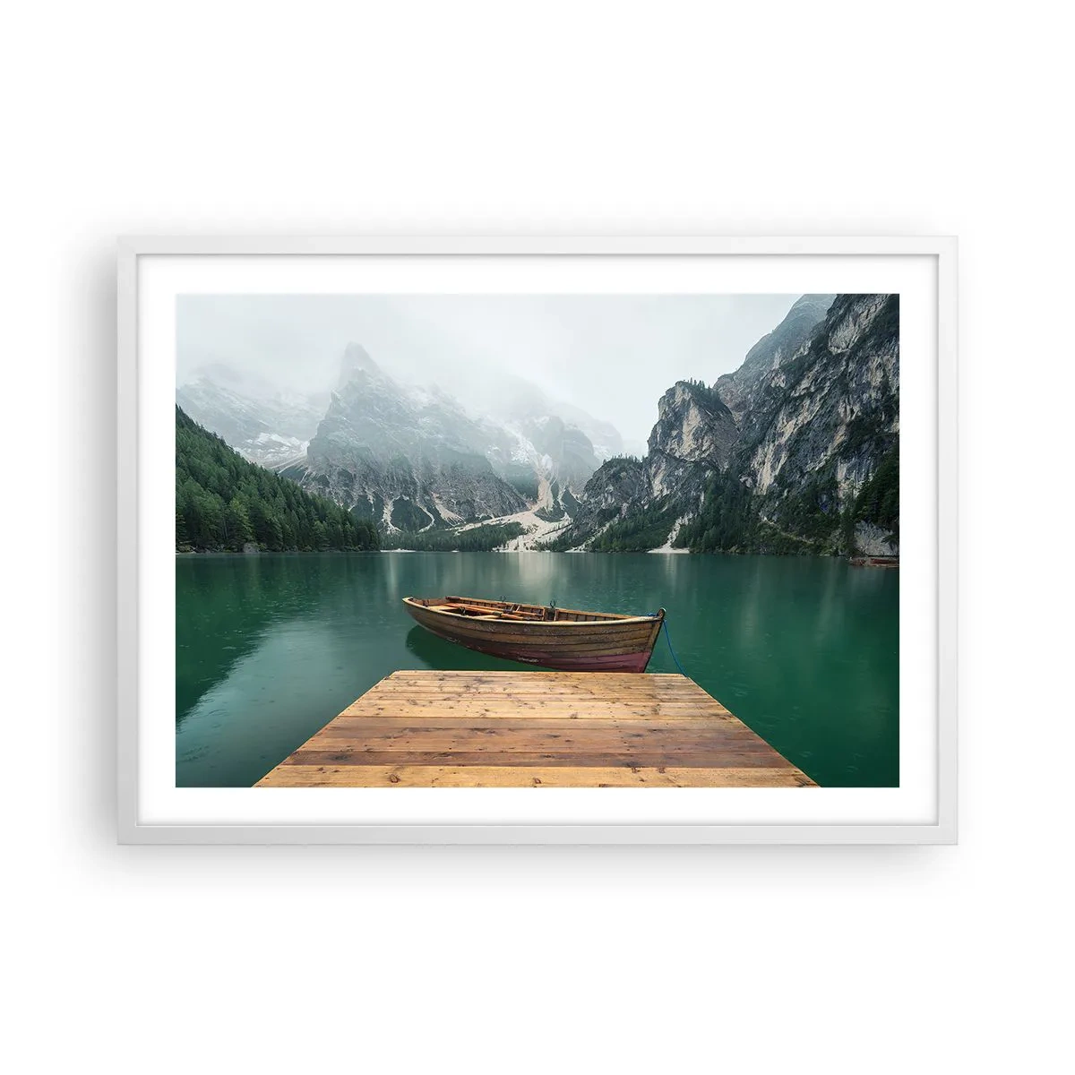 Póster en marco blanco - Paisaje inolvidable - 70x50 cm