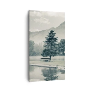 Cuadro sobre lienzo - Impresión de Imagen - El lago sigue durmiendo - 45x80 cm