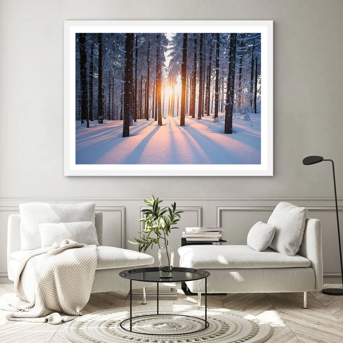 Póster en marco blanco - Claramente en blanco y negro - 100x70 cm