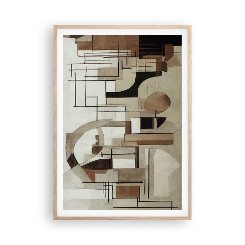 Póster en marco roble claro - Paisaje urbano 2.0 - 70x100 cm