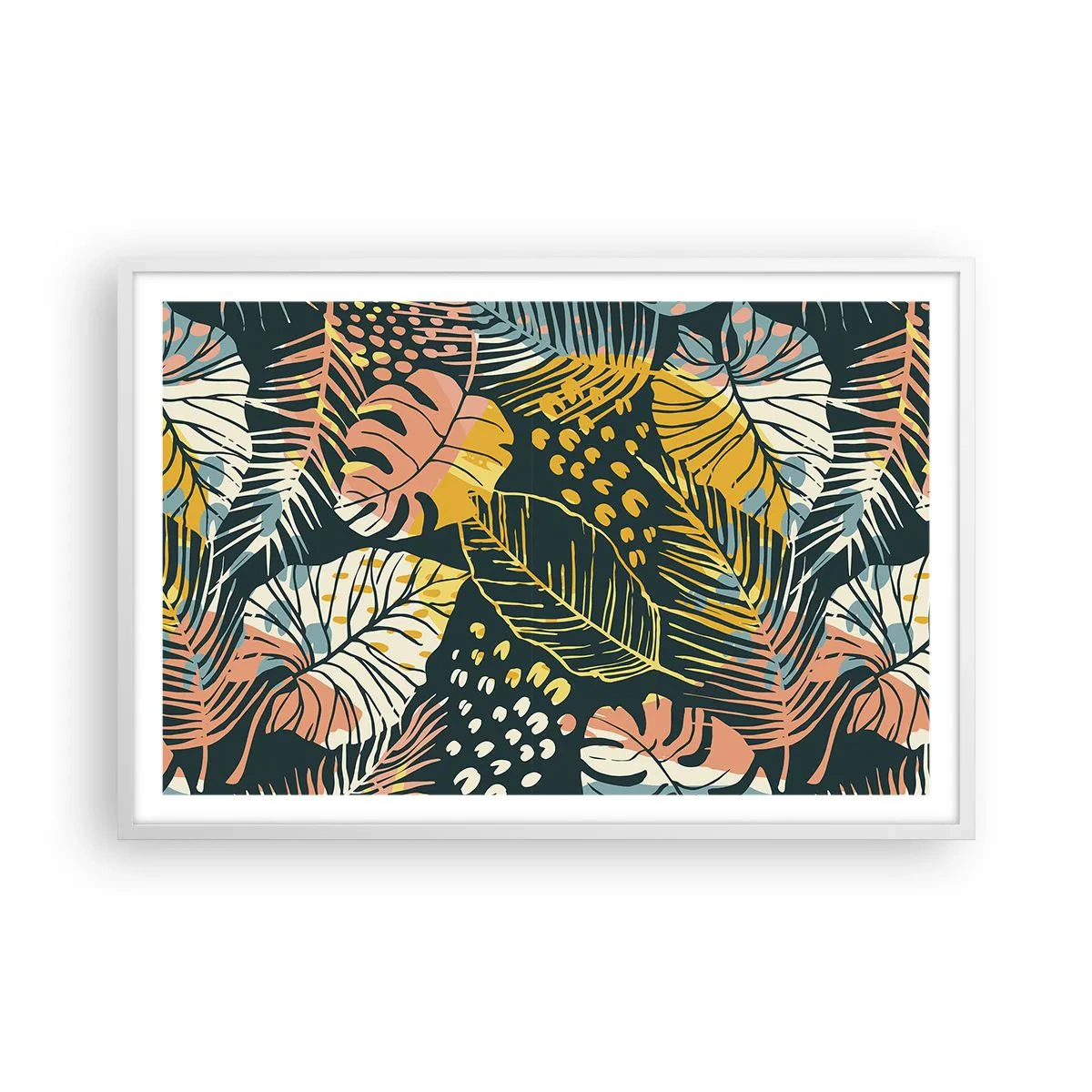 Póster en marco blanco - Una frondosa fantasía - 91x61 cm