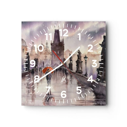 Reloj de pared - Reloj de vidrio - La gente no cambia - 30x30 cm