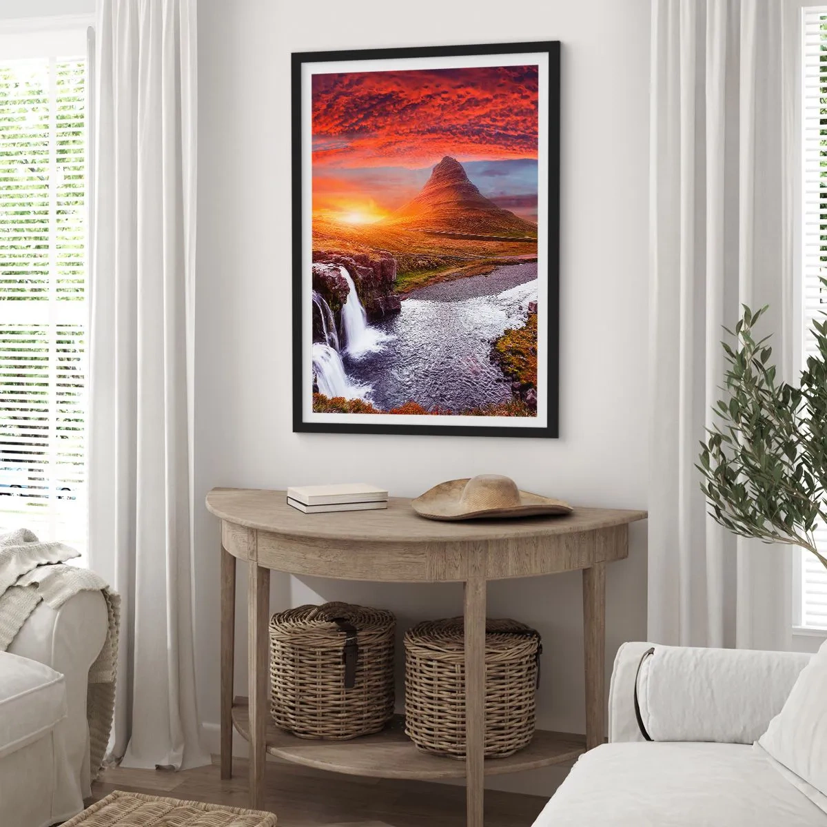 Póster en marco negro - Una vista de la Tierra Media - 70x100 cm