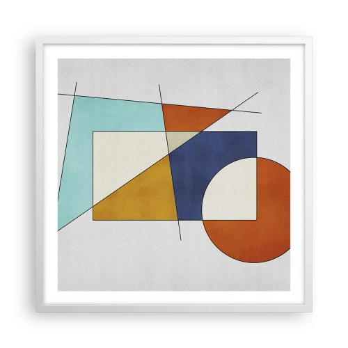 Póster en marco blanco - Abstracción: diversión modernista - 60x60 cm