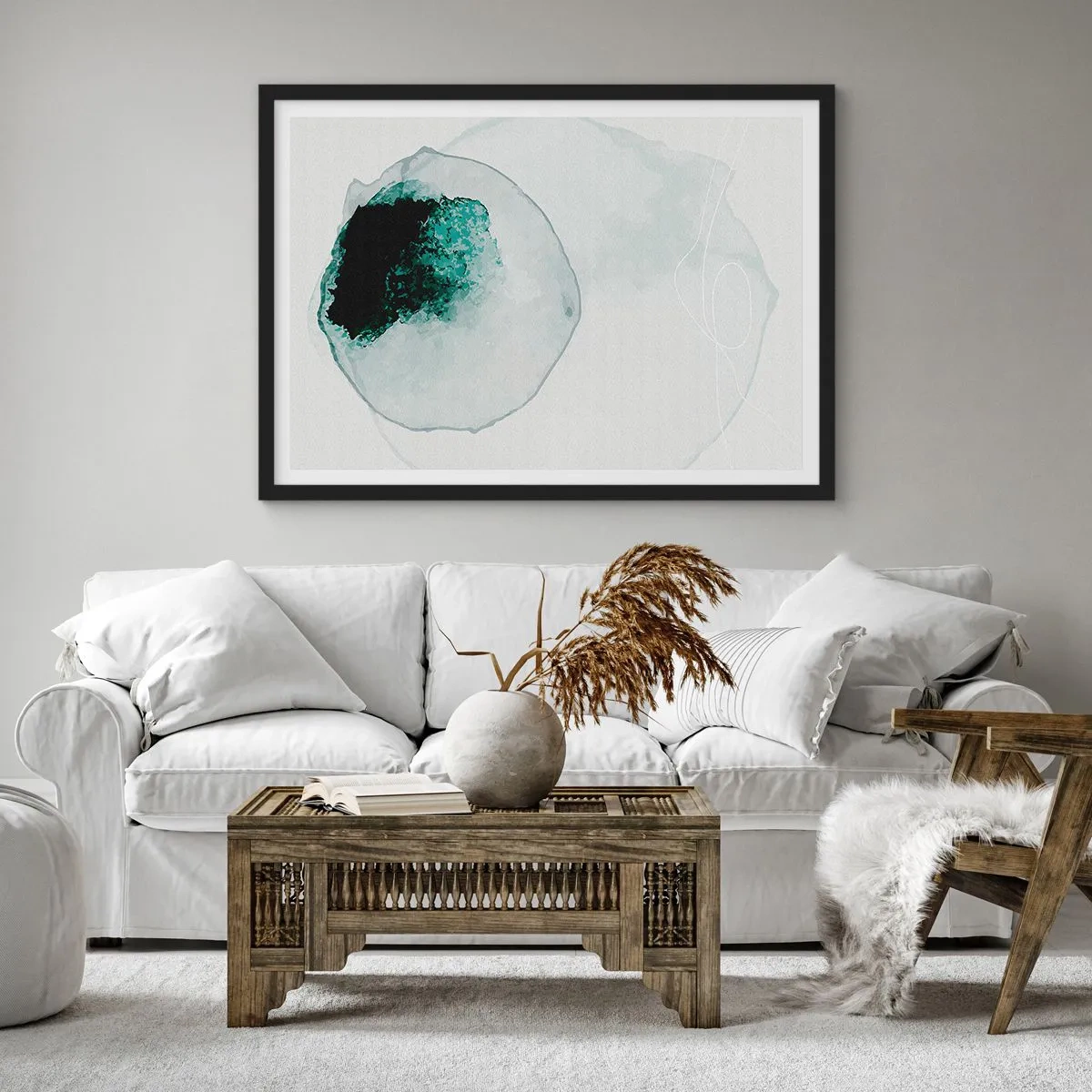 Póster en marco negro - En una gota de agua - 50x40 cm