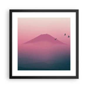 Póster en marco negro - Sobre las nubes - 40x40 cm