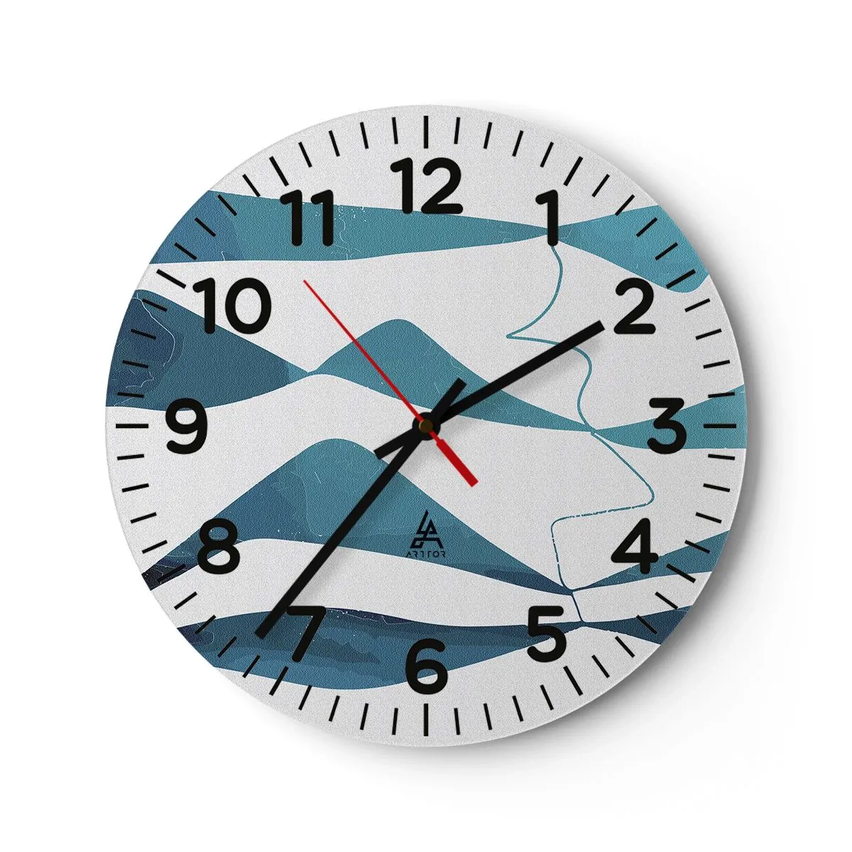 Reloj de pared - Reloj de vidrio - Abstracción: un compuesto turquesa - 30x30 cm